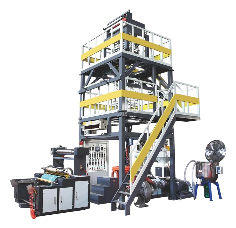 High Speed Three Layer Co-extrusion HDPE Film Blowing Machine